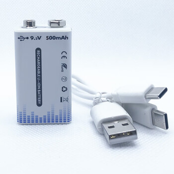 诺星9v充电锂电池恒压快充1000mah大容量带数据线万用表电池9v充电