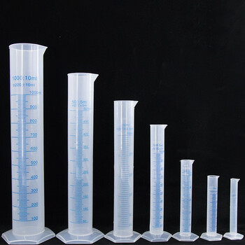 海斯迪克 HKQS-110 塑料量筒 PP量筒 蓝线印度量筒 实验室用品刻度量筒 25mL