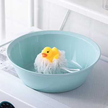 茶花塑料盆 抗菌洗脸盆洗屁屁盆婴儿新生儿脸盘圆盆颜色随机