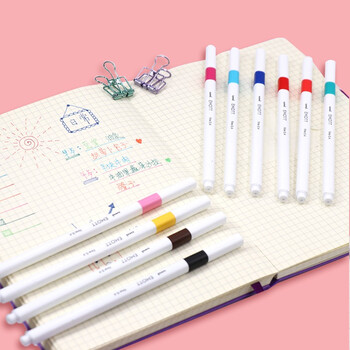 uni三菱 荧光记号笔 学生作业手账绘画标记笔彩色笔 彩色水性勾线笔 PEM-SY 10C NO.1 10色套装