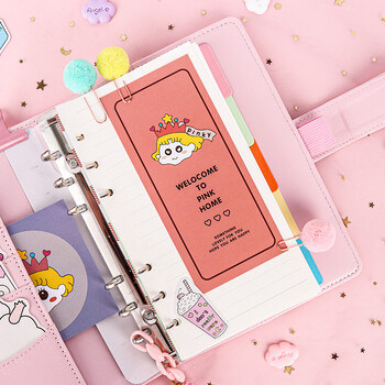 TaTanice 手账本套装 韩国ins可爱活页本网格纸胶带贴纸方格笔记本  16件套