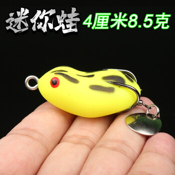 新款改装迷你雷蛙仿生假小青蛙3厘米4厘米路亚假饵钓小黑鱼打黑专杀雷强假饵双钩小雷蛙浮水野钓草塘亮水