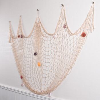 网格照片墙ins装饰悬挂渔网简约现代纸相框diy相片墙麻绳夹子挂墙15米