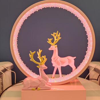 台灯卧室床头灯温馨学习灯护眼灯结婚台灯多功能智能灯超可爱喜灯一鹿