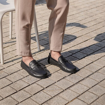 touch miss塔驰密司男鞋乐福鞋新款英伦套脚透气休闲软皮软底乐福鞋fx