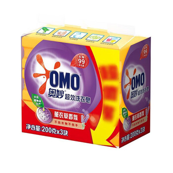 奥妙（OMO） 洗衣皂 超效洗衣皂·薰衣草香氛(200gx3块) * 3组 不伤衣物