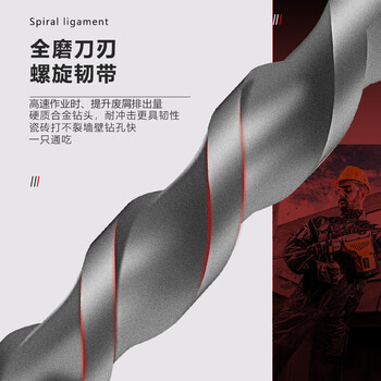 百威狮（BERRYLION）电锤冲击钻头加长两坑两槽水泥混凝土穿墙开槽打孔筒装圆柄10*350