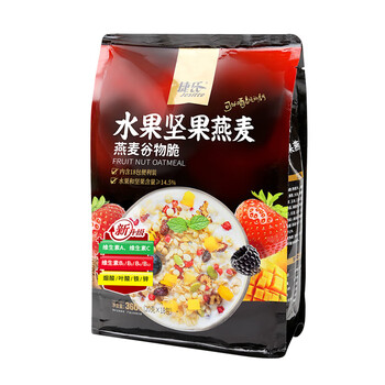捷氏水果坚果燕麦片谷物脆360g多种营养素非油炸代餐干吃营养食品