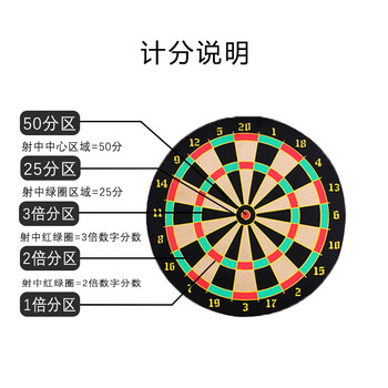 英辉（INVUI）飞镖盘套装儿童磁铁飞镖双面大号公司娱乐团建玩具安全17寸