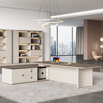 汉宏（HANHONG）老板桌办公桌简约现代轻奢大班台经理桌办公家具总裁办公桌椅组合