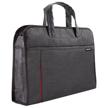 金得利高质感布纹手提公事包 大容量双层事务包 商务男士手提包 内有多功能收纳袋 沉稳黑灰色 DC1912