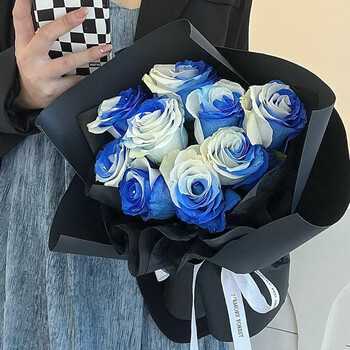 10枝厄瓜多尔进口蓝白天空玫瑰