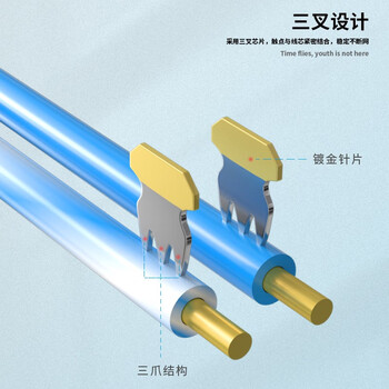 丰应子（Fengyingzi） 4P2C电话水晶头 语音电话网络线接头镀金 100个/袋  FYZ-W313D