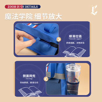 得力(deli)学生补习袋经典学院 大容量多功能手提袋购物袋 拎书袋 儿童美术袋补课书包 蓝开学必备