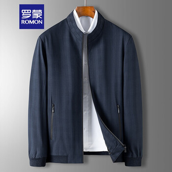 罗蒙夹克男士外套春秋季新款立领茄克衫时尚休闲中青年潮流夹克衫男装