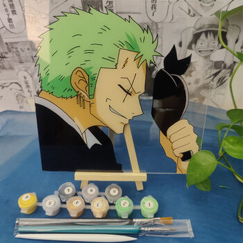 玻璃画动漫现货吉兰家手工diy海贼王索隆礼物装饰高透画超清动漫玻璃