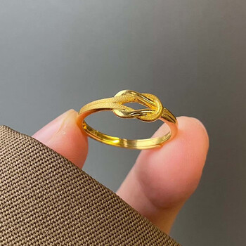 海上罗孚黄金莫相离戒指女士新款999足金环扣简约时尚开口戒子指环送