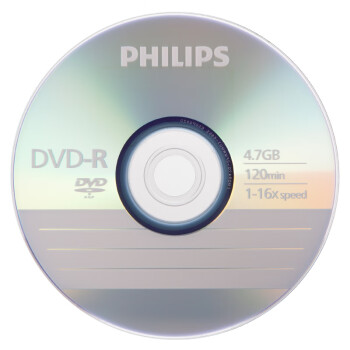 飞利浦（PHILIPS）DVD-R光盘/刻录盘空白光盘 刻录光盘 光碟 16速4.7G 乖乖桶 桶装50片