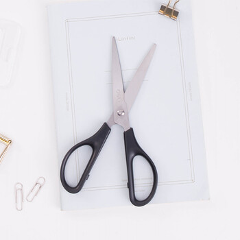 得力(deli) 170mm办公家用生活剪刀 手工剪刀 办公用品 黑色蓝色颜色随机0603