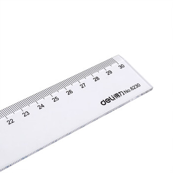 得力30cm办公通用直尺 考研高考中考测量绘图尺子 办公用品 6230
