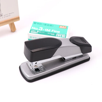 MAX美克司HD-50CK省力订书机 金属机身商务财务订书器办公用品可装订2~25页 适配NO.3-1M钉 黑色