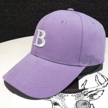 法黛姗米色时尚女鸭舌帽情侣帽子情侣款一对女款春款洋气时尚紫色棒球