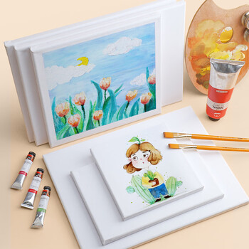 爱涂图 5个装油画框40*50棉质画布带框空白油画颜料丙烯专用儿童画板肌理画油画布板 美术写生美育工具
