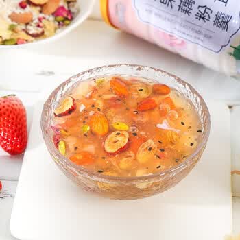 谷物粮园 玫瑰银耳坚果藕粉羹500g*2罐  速溶藕粉 红枣坚果银耳羹