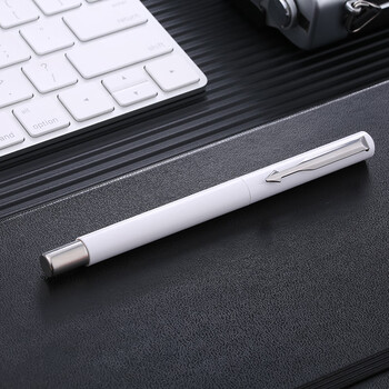 派克威雅白色胶杆钢笔 学生练字 办公用墨水笔 原装 白色 0.5mm