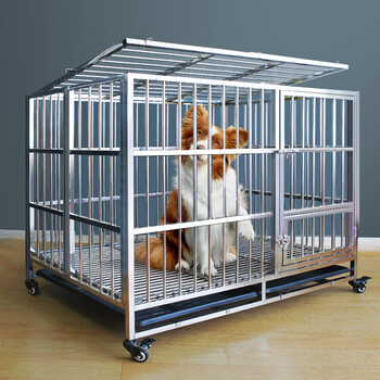 宠乐乖不锈钢狗笼子大中型犬狗笼子宠物狗狗猫笼狗屋高档狗别墅金毛