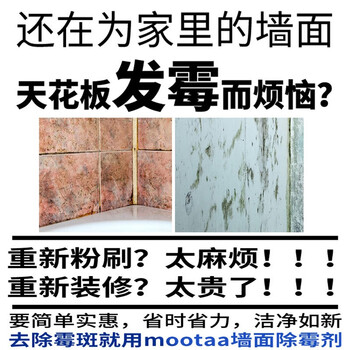 膜太（MOOTAA）进口墙面除霉剂去霉菌霉斑霉点发霉清除家用墙壁去霉神器550ml*1