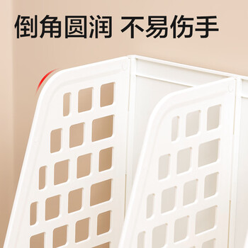 得力（deli）文件框栏莫兰迪桌面档案收纳盒办公室报告书籍学生书立架文件篮筐置物整理架自带笔筒 白色
