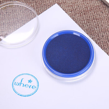 晨光（M&G）快干印台（透明圆）印油印章用盖章财务办公用品 AYZ97512B 蓝色 6盒装