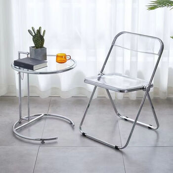 透明折叠椅 圆形升降茶几