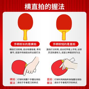 红双喜 六星横拍（京仓速发+拍套）乒乓球拍H6002横拍单拍