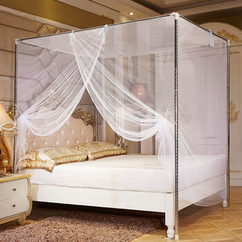 2m床加大防蚊 【家用蚊帐】华贵白--不含支架 宽2mx2米长【1.85米高】