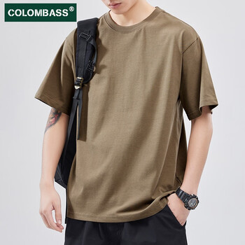 新疆纯棉圆领宽松内搭纯色白色半袖打底衫夏季 灰褐色(精梳棉升级款)