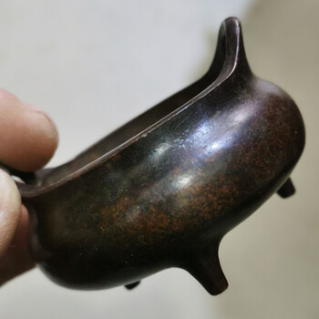 古玩真品老物件铜香炉批发古董旧货小宣德炉双耳炉仿古地摊乡下 宣字