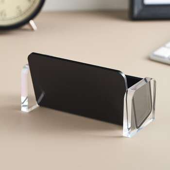 斯图（sitoo）名片座 亚克力透明名片盒收纳座 桌面办公名片展示盒 单格亚克力立式名片夹 常用款