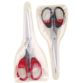 得力180mm办公家用生活剪刀套装(2把装 红黑组合) 办公用品 33215 得力180mm办公家用生活剪刀套装(2把装 红黑组合) 办公用品 33215