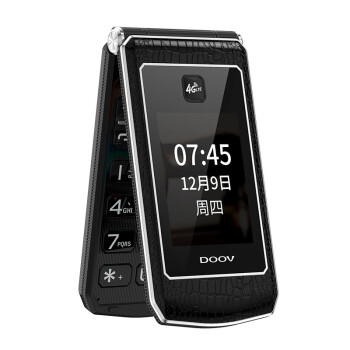 朵唯（DOOV） R19 移动联通电信4G翻盖老人手机 双卡双待触屏手写全网通手机 3GB+32GB 黑色