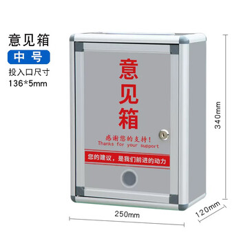 欧唛（oumai）铝合金意见箱留言箱桌放式投诉箱壁挂建议需求箱信报箱投票箱挂墙意见箱 中号 (顶投款）
