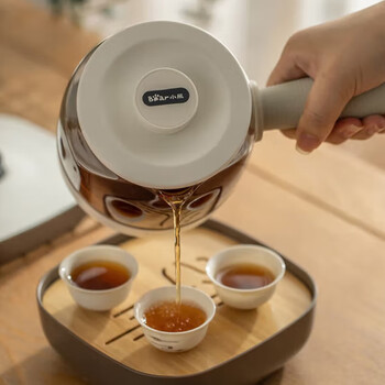 小熊（Bear）煮茶器 ZCQ-A05S1 咖色 500ml 茶盘 茶杯 接水盘 养生壶煮茶壶花茶壶烧水壶 600W 10105A05S1001
