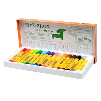【全网低价】樱花(SAKURA)油画棒蜡笔 粗支款16色套装 儿童安全绘画画笔美术彩绘工具软性油性粉彩棒玩具礼物美术写生