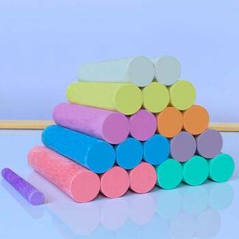 御杰20支黄色粗粉笔儿童户外涂鸦无尘无毒木材钢管材料标记大粉笔船舶粉笔工地粉笔专用