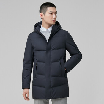 中长款羽绒服男2020款高品质鹅绒商务风外套冬 醉梦蓝5419 b00144117