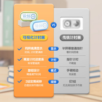 得力（deli）学生可视化计时器儿童学习时间管理器温湿度倒计时智能闹钟自律定时提醒器开学文具生日礼物绿