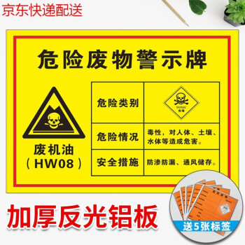 危險廢物標識牌危廢間警示牌危廢倉庫標籤警告鋁板易燃腐蝕貼紙危廢物