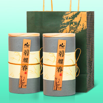 茗山生态茶 茶叶新茶 碧螺春绿茶 嫩叶双木罐装共300g 茗山生态茶 茶叶新茶 碧螺春绿茶 嫩叶双木罐装共300g