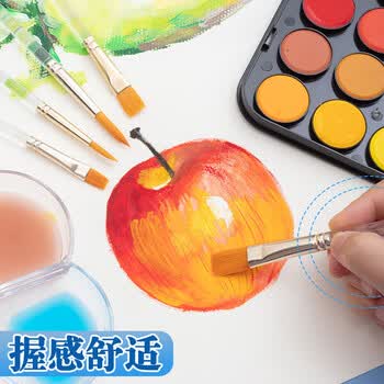 晨光（M&G）学生水粉画笔印花组合画笔水粉笔绘画笔手绘颜料笔油画笔套装ABH97866 5支/套